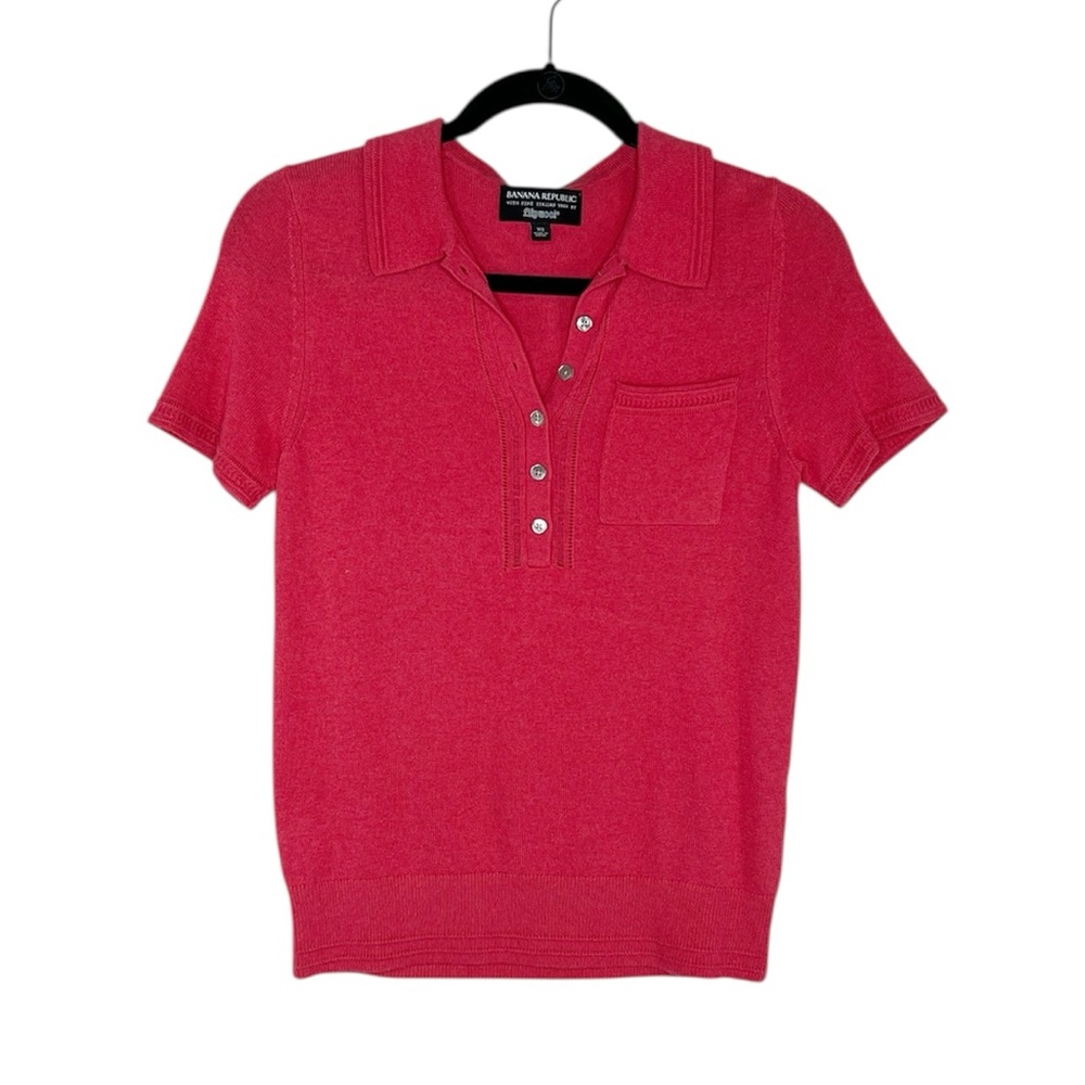 Banana Republic Filpucci Italian Yarn Wool Blend  Polo Style Sweater Top size XS - Picture 10 of 10